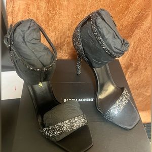 Saint Laurent Black 36.5 100mm Sandals